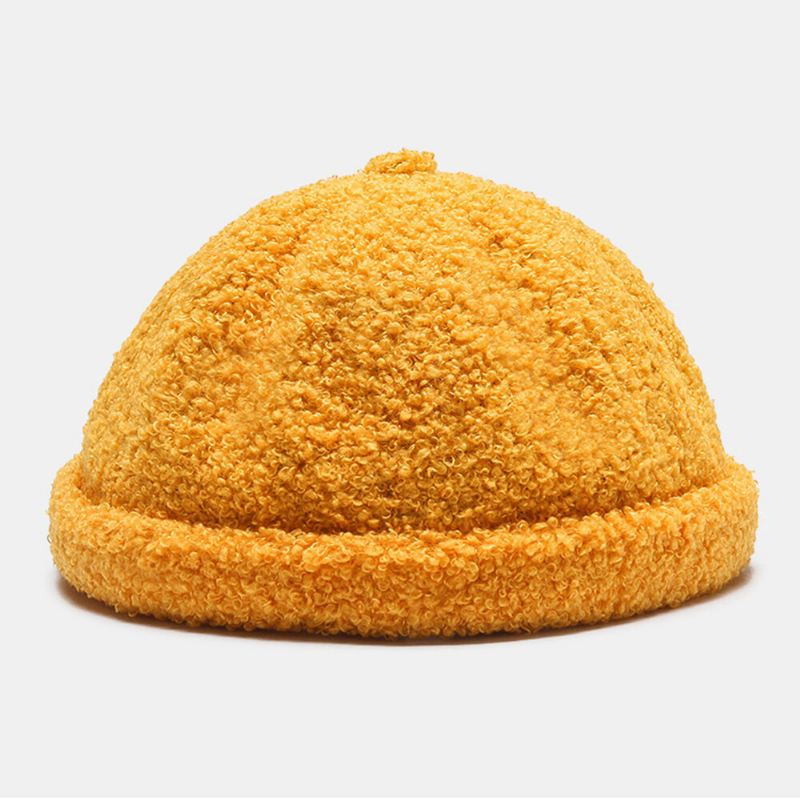 Unisex Yksivärinen Fleece Lämmin Landlord-lippis Ulkokäyttöön Rento Aurinkovarjo Brimless Beanie Skull Cap