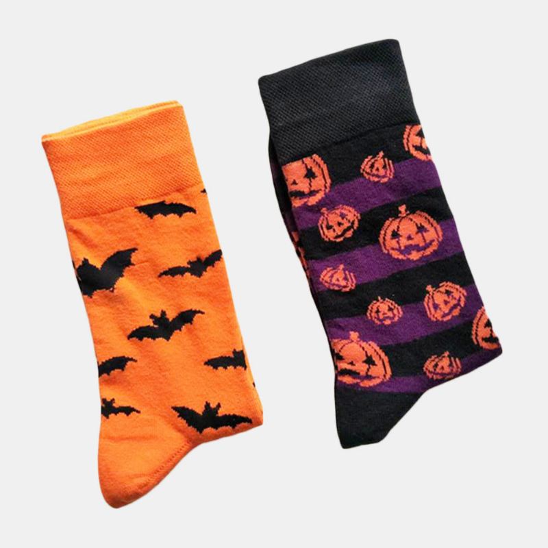 Halloween Couple Socks Cotton Pumpkin Tube Sukat