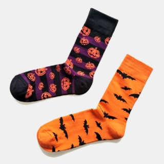 Halloween Couple Socks Cotton Pumpkin Tube Sukat